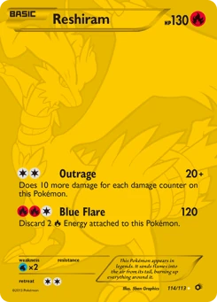 Gold Pokémon Cards — Reshiram