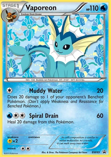Vaporeon — BW Black Star Promos #BW89