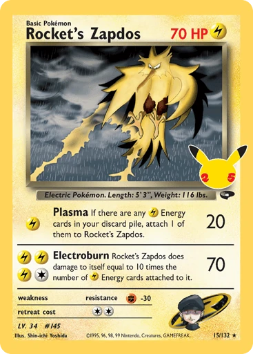 Rocket's Zapdos — Celebrations: Classic Collection #15