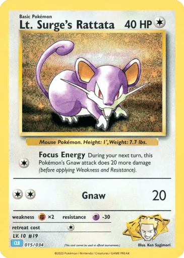 Lt. Surge's Rattata — Pokémon TCG Classic - Blastoise #15