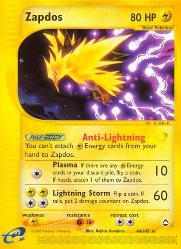 Zapdos — Aquapolis #44