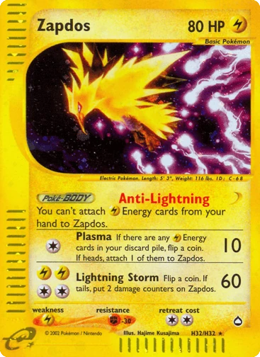 Zapdos — Aquapolis #H32