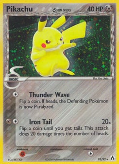 Gold Pokémon Cards — Pikachu δ