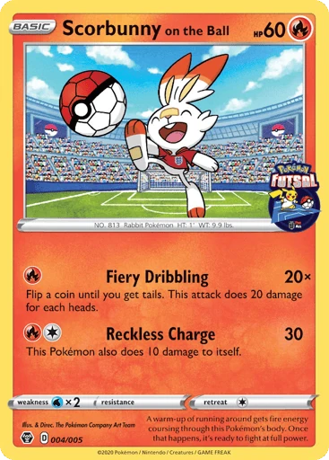 Scorbunny on the Ball — Pokémon Futsal Collection #4