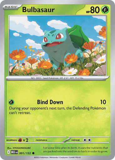 Bulbasaur Price – Mega Evolution #001/132 | CardTrack