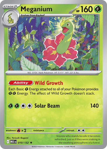 Meganium Price – Mega Evolution #010/132 | CardTrack