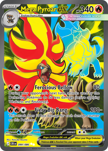 Mega Pyroar ex — Chaos Rising #99