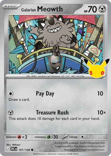 Galarian Meowth — 30th Celebration #101