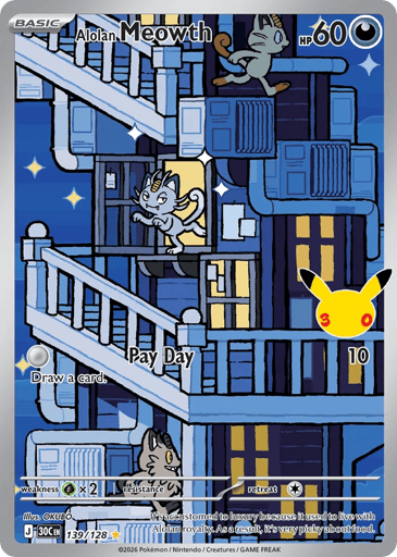 Alolan Meowth — 30th Celebration #139