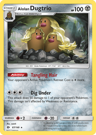 Alolan Dugtrio — Sun & Moon #87