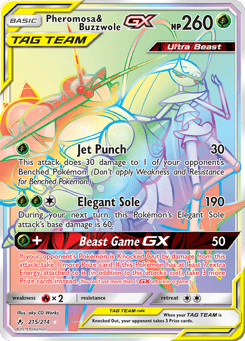 Rainbow Rare Pokémon Cards — Pheromosa & Buzzwole-GX