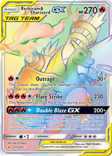 Reshiram & Charizard-GX — Unbroken Bonds #217