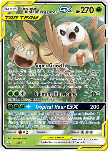 Rowlet & Alolan Exeggutor-GX — Unified Minds #1