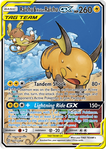 Raichu & Alolan Raichu-GX — Unified Minds #221