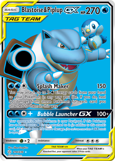 Blastoise & Piplup-GX — Cosmic Eclipse #214