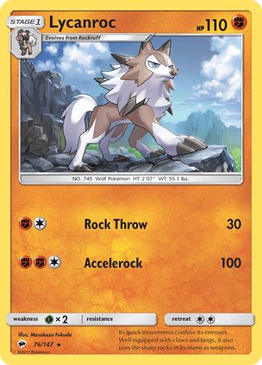Lycanroc — Burning Shadows #76