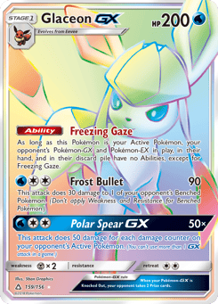 Rainbow Rare Pokémon Cards — Glaceon-GX