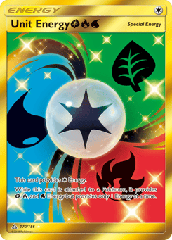 Gold Pokémon Cards — Unit Energy GrassFireWater