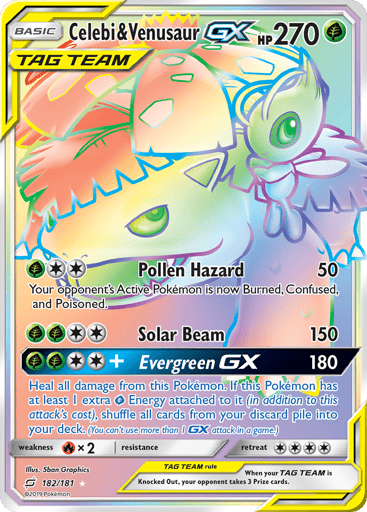Celebi & Venusaur-GX — Team Up #182
