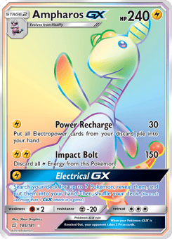 Rainbow Rare Pokémon Cards — Ampharos-GX