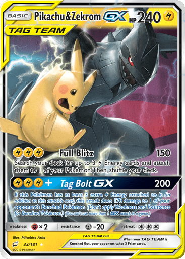 Pikachu & Zekrom-GX — Team Up #33