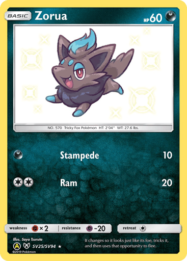Zorua — Hidden Fates Shiny Vault #SV25