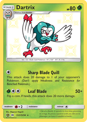 Dartrix — Hidden Fates Shiny Vault #SV3