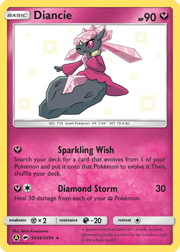 Diancie — Hidden Fates Shiny Vault #SV36