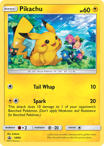 Pikachu Price – SM Black Star Promos #PR-SM SM86 | CardTrack
