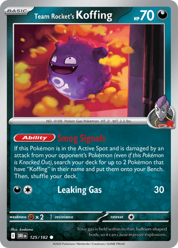 Team Rocket's Koffing Price – Destined Rivals #125/182