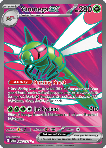 Yanmega ex Price – Destined Rivals #206/182 | CardTrack
