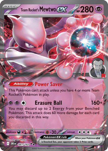 Team Rocket's Mewtwo ex — Destined Rivals #81