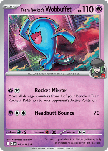 Team Rocket's Wobbuffet Price – Destined Rivals #082/182