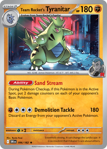 Team Rocket's Tyranitar Price – Destined Rivals #096/182