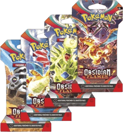 Obsidian Flames Sleeved Booster Pack Art Bundle (Set of 4)