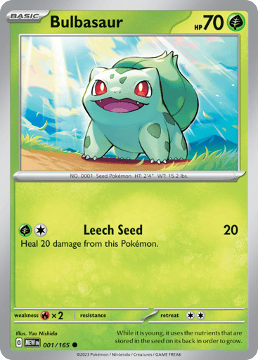 Bulbasaur Price – 151 #001/165 | CardTrack