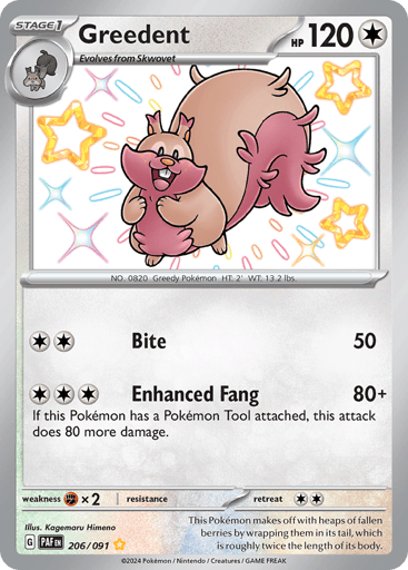 Greedent — Paldean Fates #206