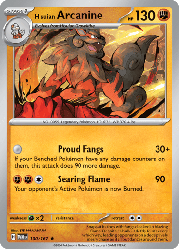 Hisuian Arcanine — Twilight Masquerade #100