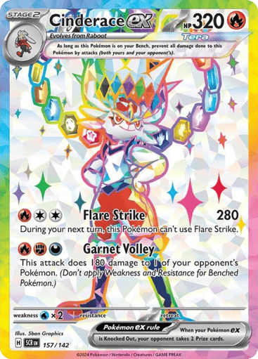 Cinderace ex — Stellar Crown #157