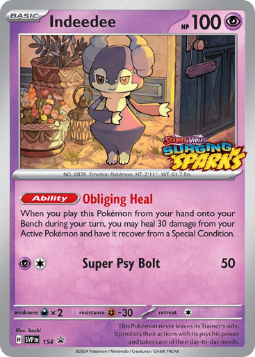 Indeedee — Scarlet & Violet Black Star Promos #154