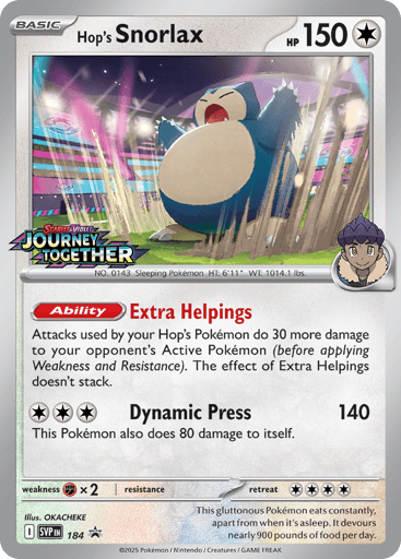 Hop's Snorlax — Scarlet & Violet Black Star Promos #184