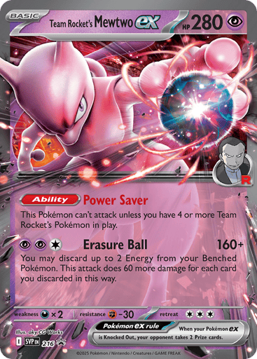 Team Rocket's Mewtwo ex — Scarlet & Violet Black Star Promos #216