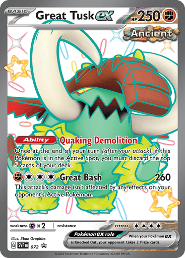 Great Tusk ex — Scarlet & Violet Black Star Promos #72