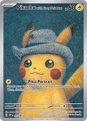 Pikachu with Grey Felt Hat — Scarlet & Violet Black Star Promos #85