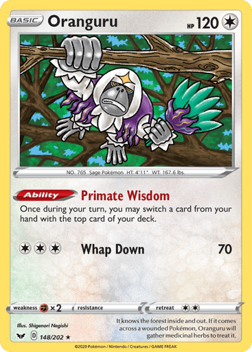Oranguru — Sword & Shield #148