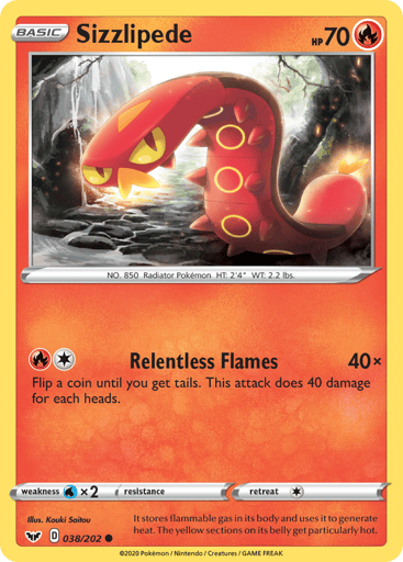 Sizzlipede — Sword & Shield #38
