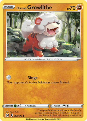 Hisuian Growlithe — Lost Origin #83