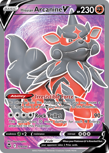 Hisuian Arcanine V — Silver Tempest #179