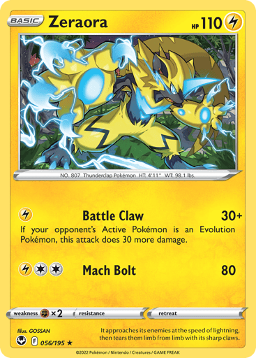 Zeraora — Silver Tempest #56