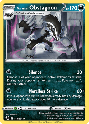 Galarian Obstagoon — Fusion Strike #161